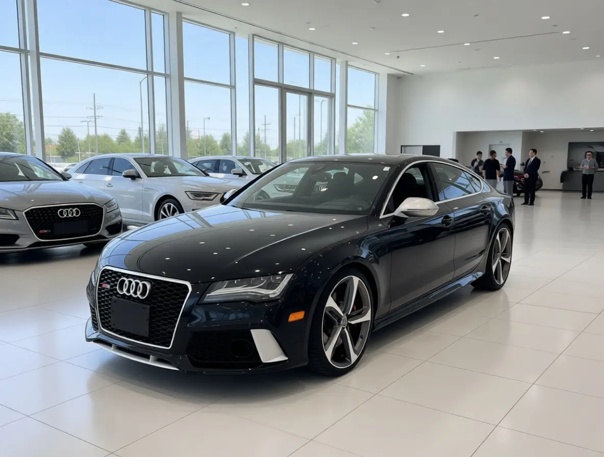 Certified, one-owner, garage kept, local vehicle, non-smoker 2015 Audi RS 7 Premium in Black with Black interior – front exterior view