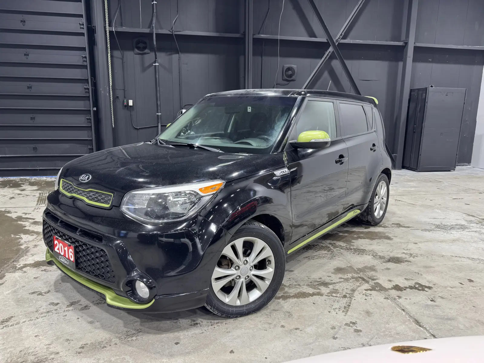 Certified, one-owner, Clean Carfax, garage kept, local vehicle, non-smoker 2016 Kia Soul EX in Black with Black interior – front exterior view