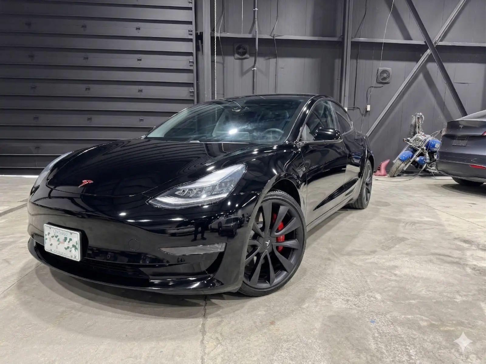 Certified, one-owner, local vehicle 2020 Tesla Model 3 Performance in Black with Black interior – front exterior view Certified, one-owner, local vehicle 2020 Tesla Model 3 Performance in Black with Black interior – front exterior view