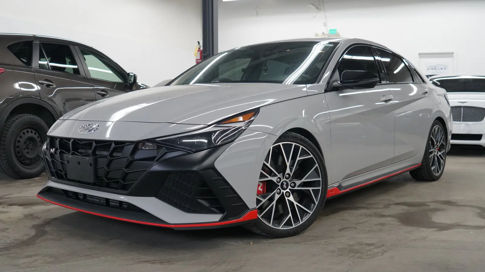 Certified, garage kept, local vehicle, non-smoker 2023 Hyundai Elantra N in Gray with Black interior