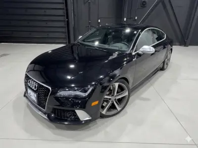 Certified, garage kept, local vehicle, non-smoker 2015 Audi RS 7 Premium in Black with Black interior – front exterior view