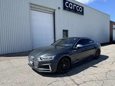 Certified, one-owner, Clean Carfax, garage kept, local vehicle, non-smoker 2018 Audi S5 Technik in Daytona Gray Pearl Effect with Red interior